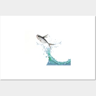 A fleeing fish Posters and Art